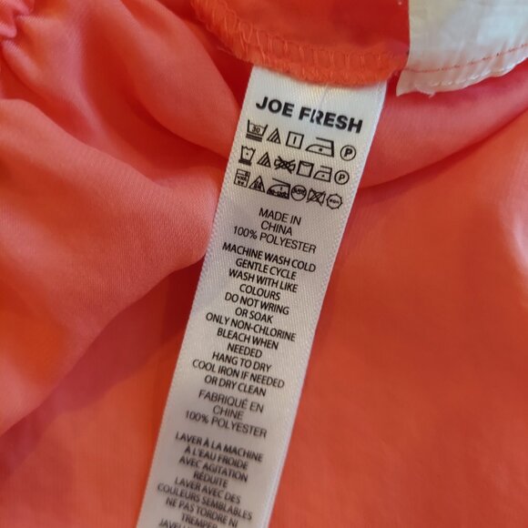 Joe Fresh Bright Orange Sleeveless Boho Peplum Blouse with Tassel Tie Size S - Picture 8 of 8